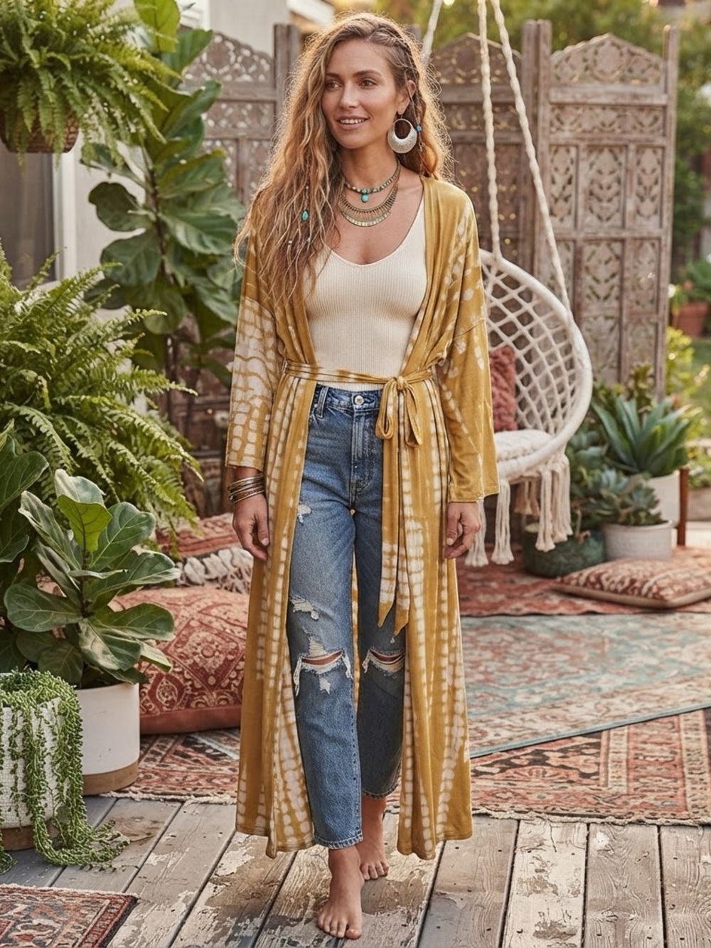 Beautiful gold kimono/ jumper set